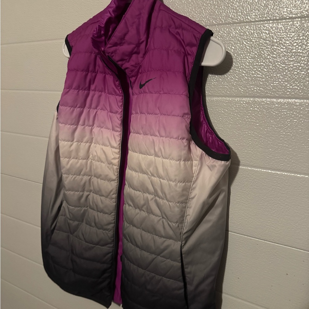 Nike Pink and Gray Gradient Puffer Vest